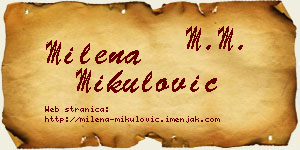 Milena Mikulović vizit kartica